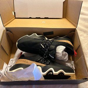 NEW Sorel Kinetic Impact II Lace Womens Shoes 8.5 Black/Sea Salt